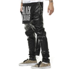 Salopeta Barbati, Zamo®, Black Kaviar, Piele Ecologica, cu Tur Lasat si Fermoare, Culoare Neagra, Marime M