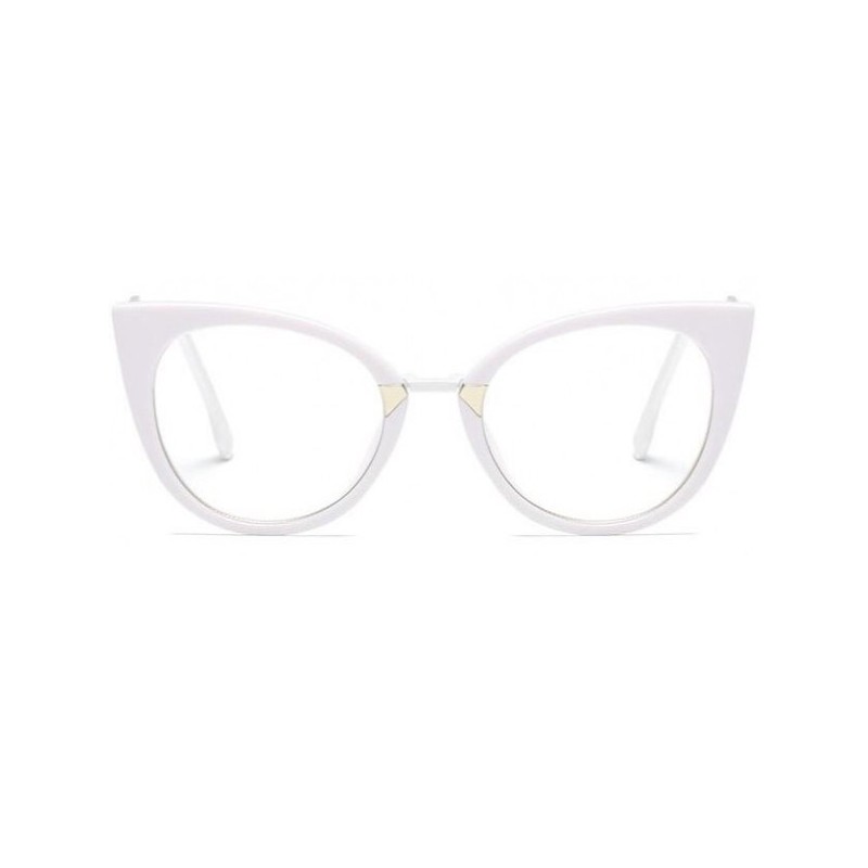 Rama Ochelari, Zamo®, Mathilda, Model Cat-Eye, Alb cu Lentile Transparente