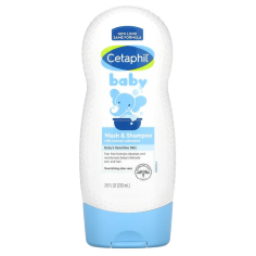 Gel de Curatare pentru Copii, Cetaphil, Baby, Wash & Shampoo, Par si Corp, Hipoalergenic, fara Lacrimi, 230ml