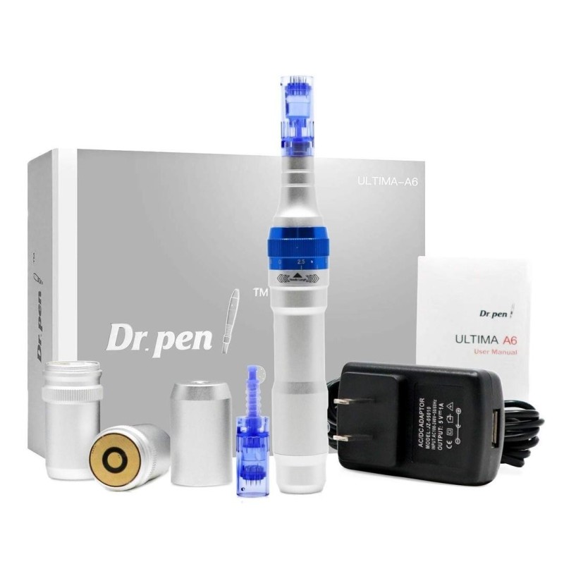 Creion Micro-Ace, Dermapen, Dr. Pen, A6, pentru Electroporare, Wireless, 2x Rezerve 12 ace, Adancime 0.25 - 3.00 mm, 5 viteze