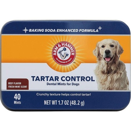 Tablete Masticabile, Arm & Hammer, Tartar Control, impotriva Depunerilor de Tartru, Aroma Menta si Vita, 40 buc