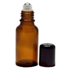 Sticla cu Roll-On, Zamo®, pentru Aplicarea Serurilor, cu Capac, Culoare Ambra Fumuriu, 30ml