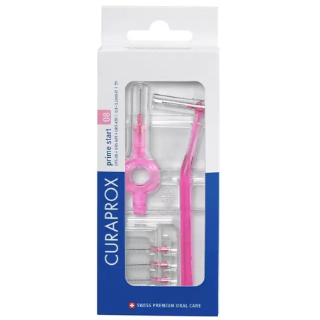 Set Periute Interdentare, Curaprox, CPS 08 Prime Start, pentru Curatarea Spatiilor Interdentare, impotriva Gingivitei, Culoare R