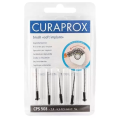 Set Periute Interdentare, Curaprox, Soft Implant, 508, pentru Ingrijirea Implanturilor Dentare, 2mm, Culoare Negru, 5 buc.
