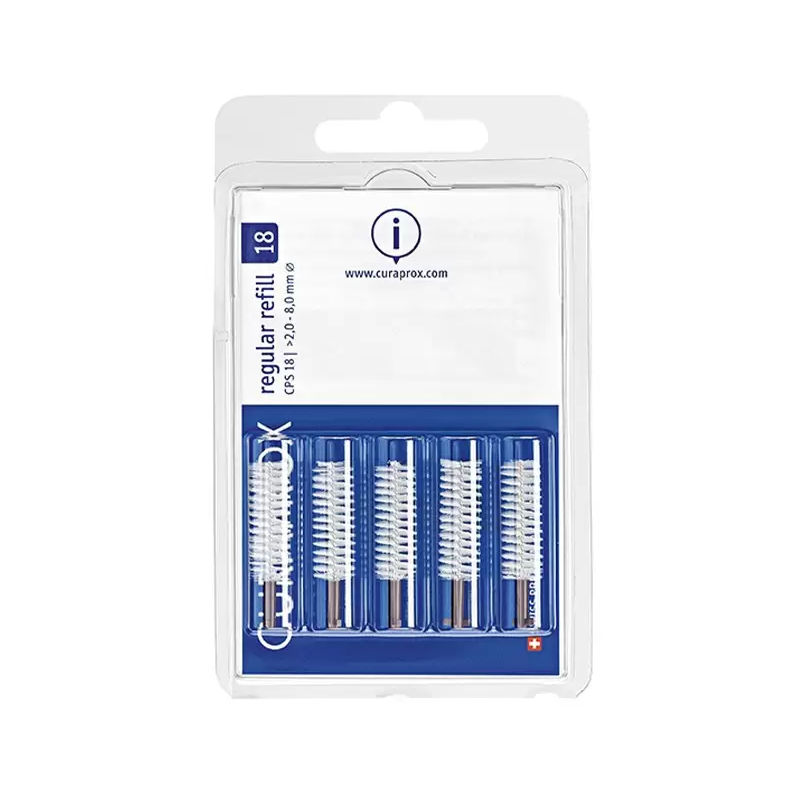 Set Periute Interdentare, Curaprox, CPS 18 Regular, pentru Curatarea Spatiilor Interdentare, Transparent, 5 buc
