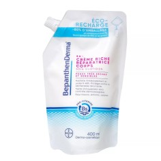 Rezerva Crema de Corp, Bepanthen Derma, Riche Reparatrice, Efect Hidratant impotriva Pielii Foarte Uscate, 400ml