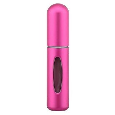 Fiola Parfum, Zamo®, cu Pulverizator, din Sticla si Metal, Reincarcabila, 8.1 x 1.7cm, Capacitate 5ml, Culoare Roz