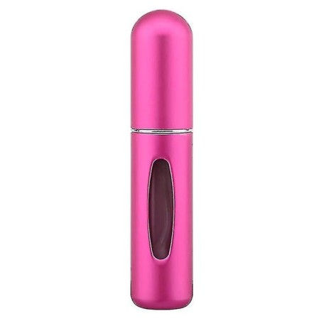 Fiola Parfum, Zamo®, cu Pulverizator, din Sticla si Metal, Reincarcabila, 8.1 x 1.7cm, Capacitate 5ml, Culoare Roz