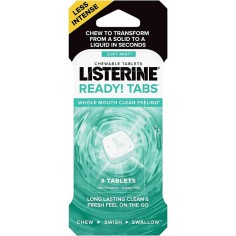 Set of 8x Chewable Tablets, Listerine, Ready Tabs, against Halitosis and Bad Breath, 8 pcs
