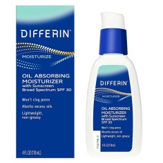 Crema de Fata, Differin, Oil Absorbing Moisturizer, Contribuie la Reducerea Sebumului, SPF 30, 118ml