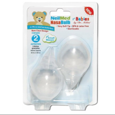 Set 2x Aspiratoare Nazale pentru Bebelusi, NeilMed, Desfunda si Curata Caile Respiratorii, fara BPA sau Latex, Transparent