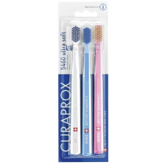 Set Periute de Dinti, Curaprox, Ultra Soft - 3 Pack, 5460, Periaj Extrem de Delicat, Capac Protectie, Culori Diverse, 3 buc