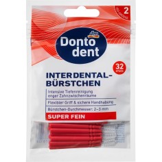 Set 32x Periute Interdentare, Dontodent, Super Fein, Curatare Eficienta, Culoare Roz, ISO 2, Marime 2-3mm