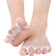 Set 2x Separatoare Ortopedice, Zamo®, Adjuvant in Corectarea Degetelor si Monturilor, din Silicon, 5 Gauri, Culoare Alba