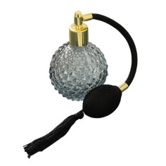 Sticla Parfum, Zamo®, Black Pump, cu Pulverizator Infiletabil si Capac, Capacitate 90ml, Model Vintage, Negru