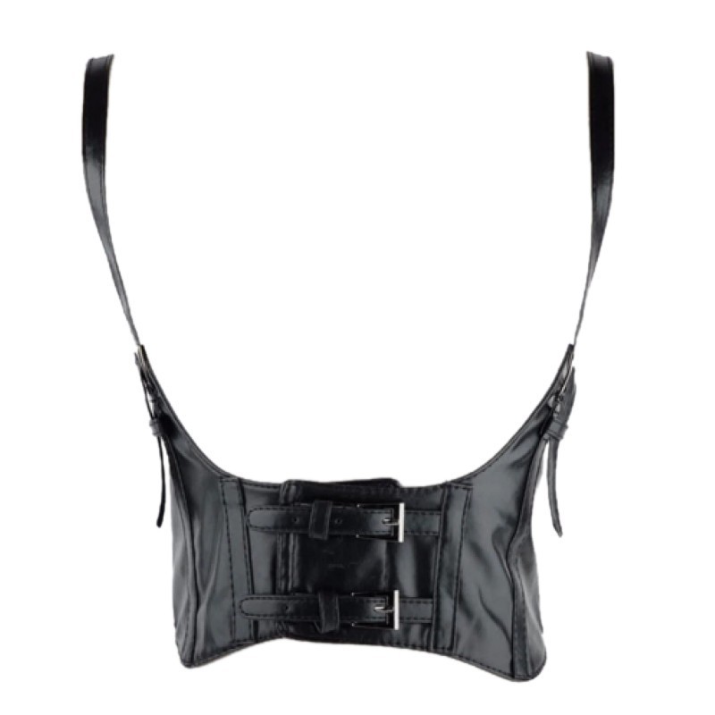 Ham Femei, Harajuku, Leather Body Harness, din Piele, Negru, Marime Universala