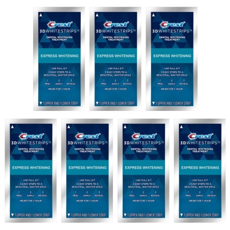 Set 7x Plicuri, Benzi Albirea Dintilor, Crest, 3D White, Professional Express, Nivel Albire 12, 7 zile