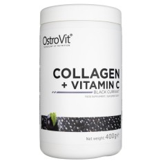 Supliment Alimentar, Ostrovit, Colagen + Vitamina C, pentru Sustinerea Articulatiilor, Aroma Coacaze, 400gr