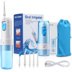 Irigator Bucal, JSSAN, JS601, fara fir, 4 Varfuri Incluse, 2 Trepte, Rezevor 200ml, 70-120psi, Alb