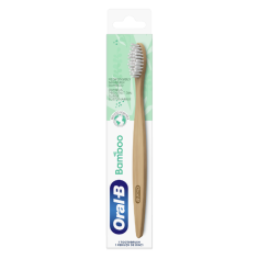 Periuta de Dinti, Oral-B, Ecologica, din Lemn si Fibre de Bambus, Biodegradabila, Peri infuzati cu Carbune, Maro