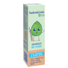Pasta de Dinti pentru Copii, Vademecum, Bio, fara Fluor, cu Aroma de Menta, Varsta 6+, 50ml