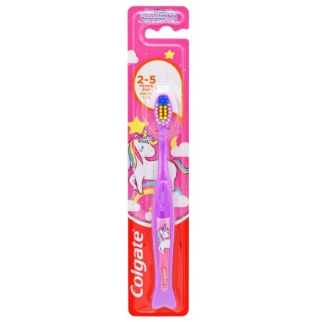 Periuta de Dinti Copii, Colgate, 2-5 ani, Extra-Soft, model Inorog, Culoare Mov