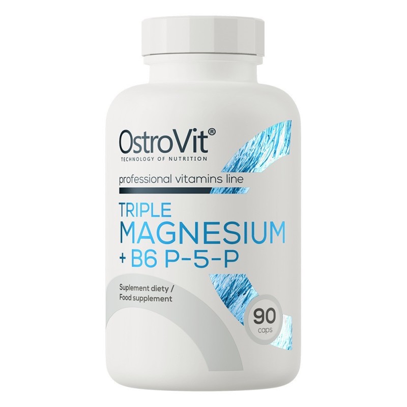 Supliment Alimentar, OstroVit, Triplu Magneziu si Vitamina B6, pentru Sistemul Cardiovascular, Muscular, Nervos, 90 capsule