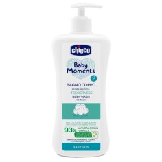 Gel de Dus pentru Copii, Chicco, Baby Moments, fara Lacrimi, cu Glicerina Vegetala, Testat Dermatologic, 0+ Luni, 500ml