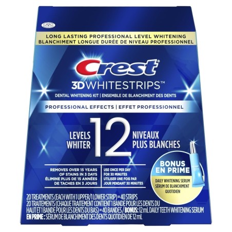 Set of Strips and Emulsion for Teeth Whitening, Crest, Professional Effects, 20x sachets, 1x gel 10gr