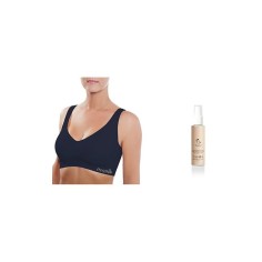 Set Bustiera Modelatoare si Spray Modelator, Marie, Fara Sarma, cu Push Up, Culoare Neagra, Marime M, Cupa 80