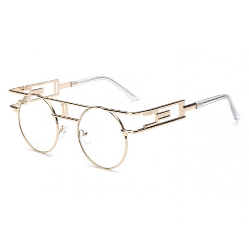 Rama Ochelari, Zamo®, Molecule CZL Clear, Model Rotund, Auriu cu Lentile Transparente