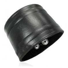 Bratara Barbati, Zamo®, Cartagena, stil Roman, Model Lat, din Piele Ecologica Neagra