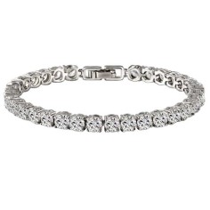 Bratara Barbati, Zamo®, Tenis Rocks, Imitatie Diamante, Curea din Metal, Culoare Argintie