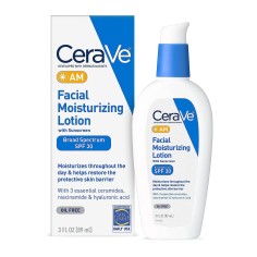 Face Lotion, CeraVe, AM, Moisturizes and Restores the Skin's Protective Barrier, for Day, SPF 30, 89ml