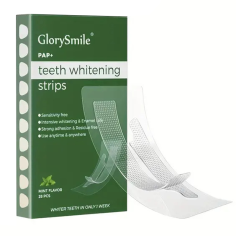 Set of 14x Teeth Whitening Strips, Glory Smile, PAP+, Vegan-Friendly, Intensive Effect, without Peroxide, 14-day treatment