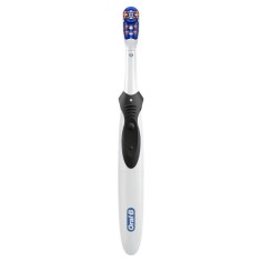 Periuta de Dinti, Oral-B, 3D White, Action, 14.000 Pulsatii pe Minut, cu Baterie, Peri Medii, Alb cu Negru