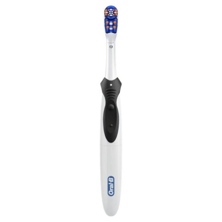 Periuta de Dinti, Oral-B, 3D White, Action, 14.000 Pulsatii pe Minut, cu Baterie, Peri Medii, Alb cu Negru