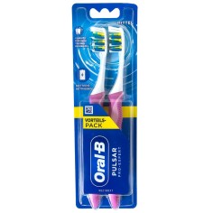 Set 2x Periute de Dinti, Oral-B, Pulsar Pro-Expert, cu Baterie, 10.000 Vibratii/Min, Peri Medii, Culoare Roz