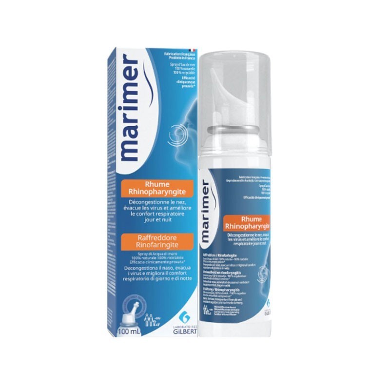 Spray Nazal, Marimer, Hipertonic, Curatare Eficienta in Cazul Racelii si Rinofaringitei, Copii 0+ si Adulti, 100ml