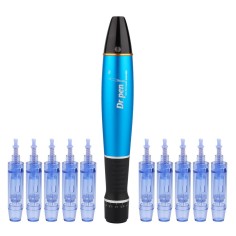 Titanium Micro-Ace Pencil, Dermapen, Dr. Pen, A1W, Wireless, 10x Spares 12 Pins, Depth 0.25 - 3.00 mm, 5 Speeds