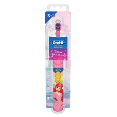 Periuta de Dinti Electrica pentru Copii, Oral-B, Disney Frozen, Printesa Ariel, 8000 Vibratii, 3+ Ani, Baterii Incluse, Roz