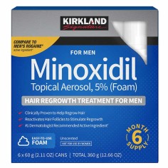 Spuma 6 Luni, Kirkland, Minoxidil, 5%, Tratament Impotriva Caderii Parului, 6x 60ml