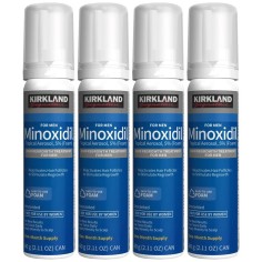 Set Spuma, Kirkland, pentru Stimularea Cresterii Parului si a Barbii, 4x 60ml