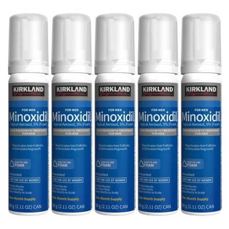 Set Spuma, Kirkland, pentru Stimularea Cresterii Parului si a Barbii, 5x 60ml