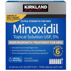 Set Solutie, Kirkland, pentru Stimularea Cresterii Parului si a Barbii, Pipeta Inclusa, 6x 60ml