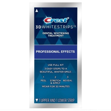 Plic, Benzi Albirea Dintilor, Crest, 3D White, Professional Effects, Nivel Albire 18, 1 Zi