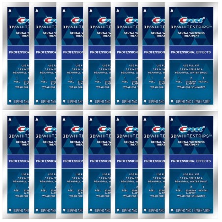 Set 14x Envelopes, Teeth Whitening Strips, Crest 3D Whitestrips, Professional Effects, Whitening Level 18