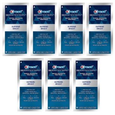 Set 7x Plicuri, Benzi Albirea Dintilor, Crest 3D Whitestrips, Supreme Bright, Nivel Albire 24