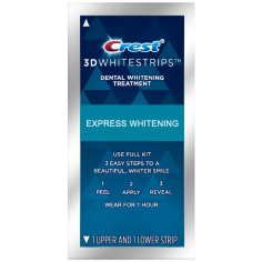 Envelope, Teeth Whitening Strips, Crest, 3D White, One Hour Express, Whitening Level 12, 1 day