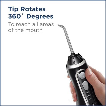 Oral Irrigator / Douche, Waterpik, WP-562, Black, wireless, 4 Tips Included, 3 Levels, 210ml Tank, 360 Rotation